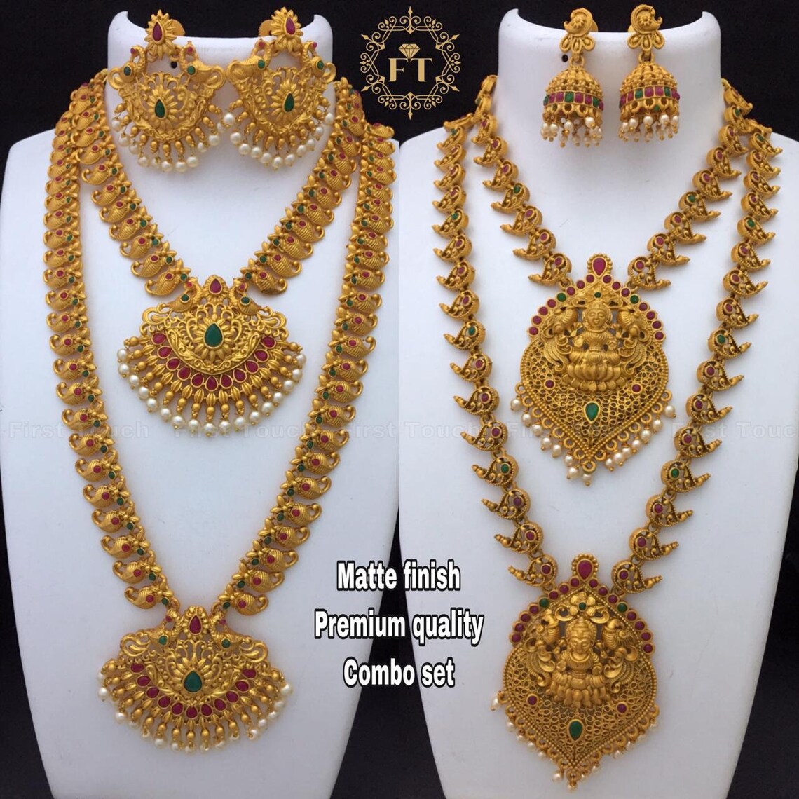 Necklace Combo Set With Six Necklace and 3 Earrings Set Indian Etsy