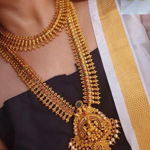 Long and Choker Antique Matte Golden 