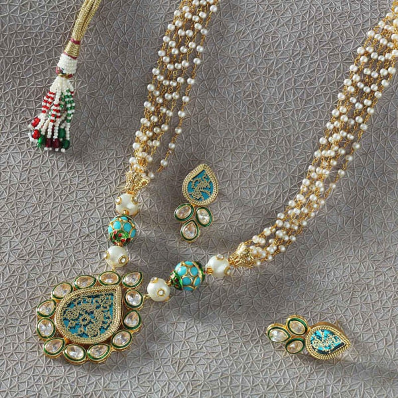 Indian Jewelry Set Indian Bridal Handmade Designer Thewa Etsy