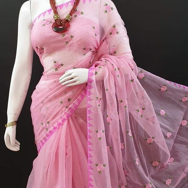 Pink Saree - Etsy
