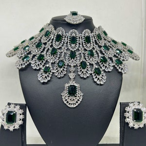 Premium American Diamond Kiara Advani Wedding Necklace Set CZ - Etsy