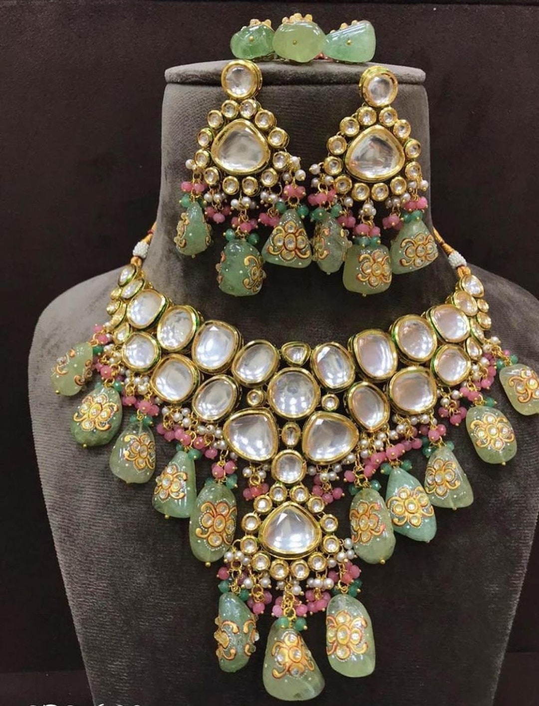 Jadau Kundan Handmade Hand Painted Meenakari Kundan Choker - Etsy