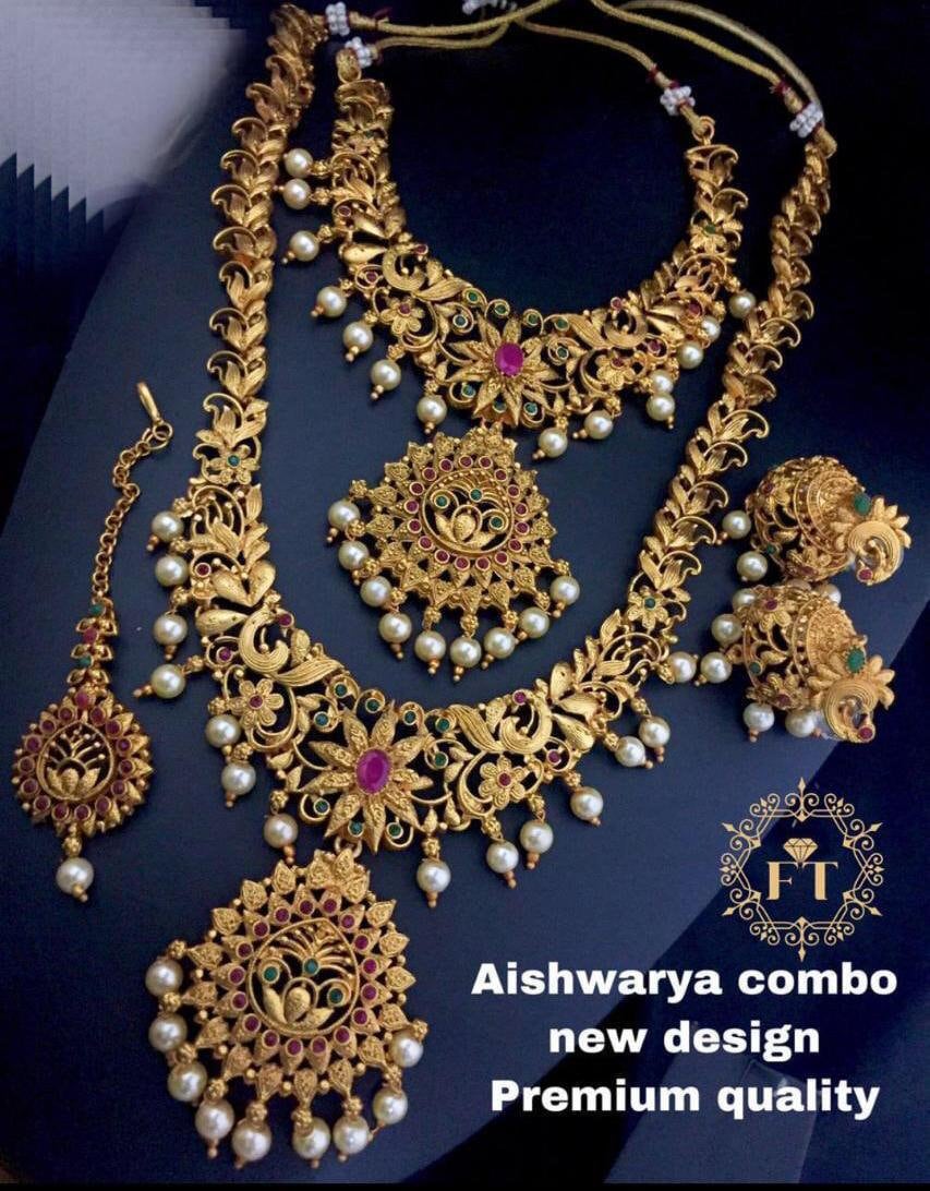 Necklace Combo Set With Six Necklace and 3 Earrings Set Indian Etsy