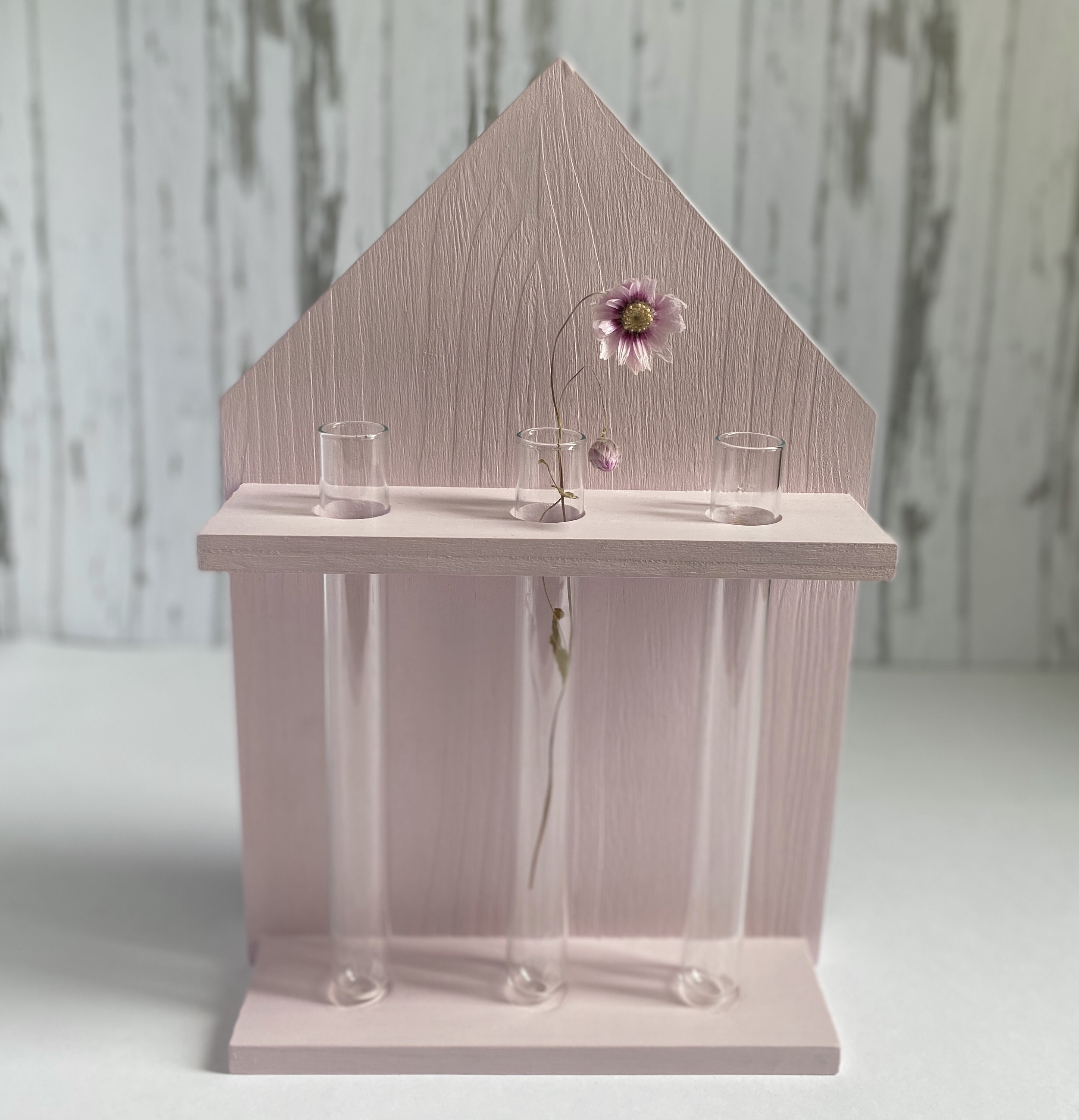 Flower Vase made of wood and glass. Test Tube flower vase Bud Etsy