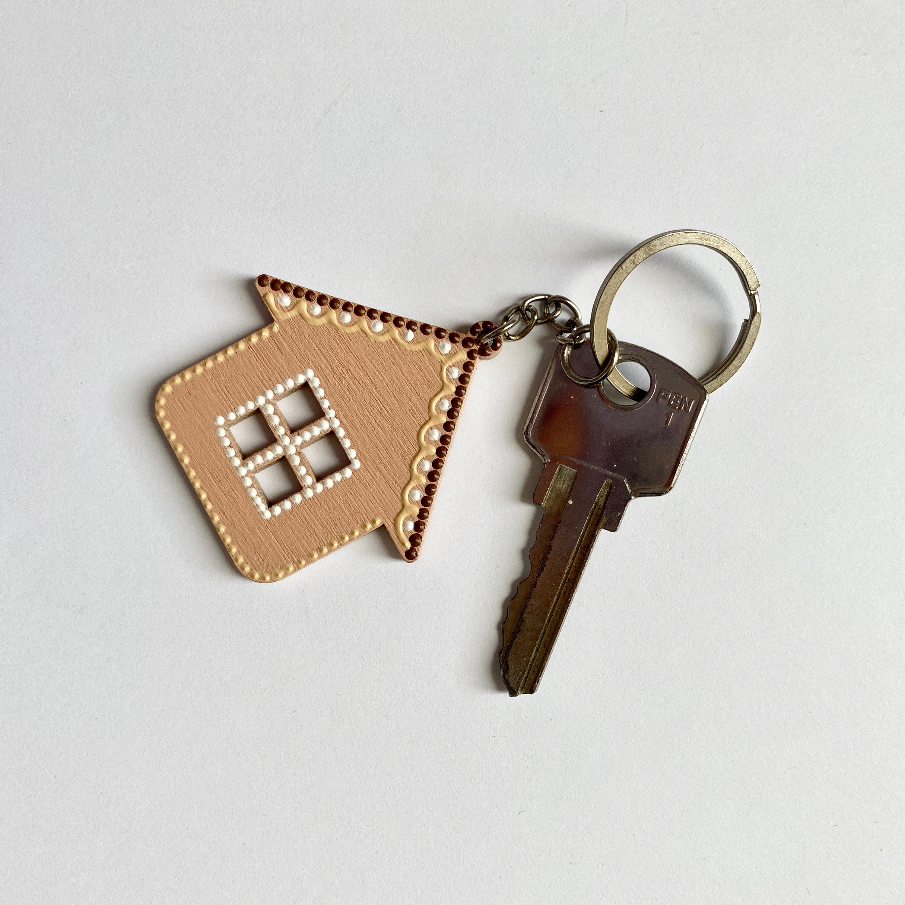 Wooden House Keychain With Carved Heart. Personalized Etsy