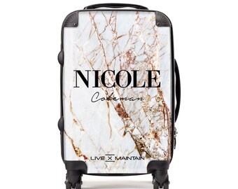 marble look suitcase