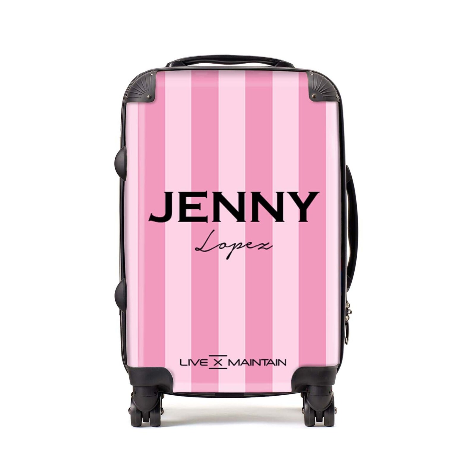 Personalised Pink Stripe Name Suitcase / Custom Suitcase / Etsy