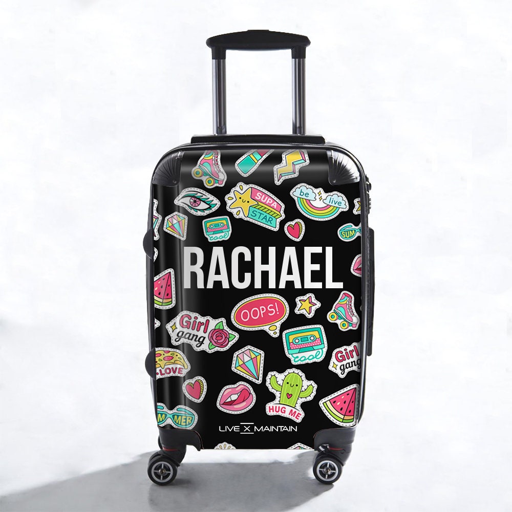 Personalised Sticker Name Suitcase Cabin Suitcase Custom Etsy