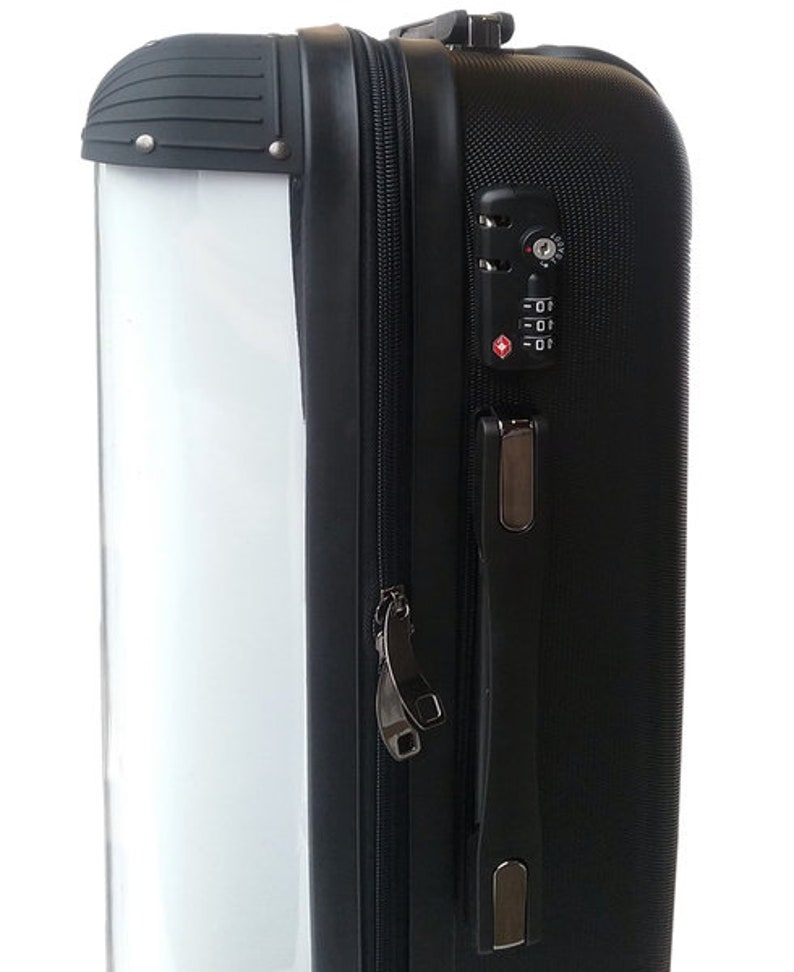 Personalised Black Floral Blossom Initials Suitcase Cabin Etsy