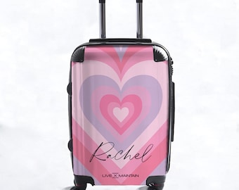 Valise pour latte coeur personnalisée | Valise cabine | Valise personnalisée | Valise en marbre | Bagages personnalisés |Voyage | Bagages personnalisés