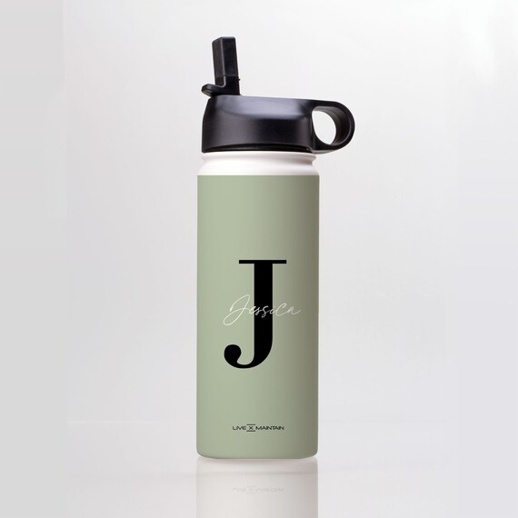 Personalised Water Bottle Insulated Drink Sport Gym Thermos Flask 500ml  Initial