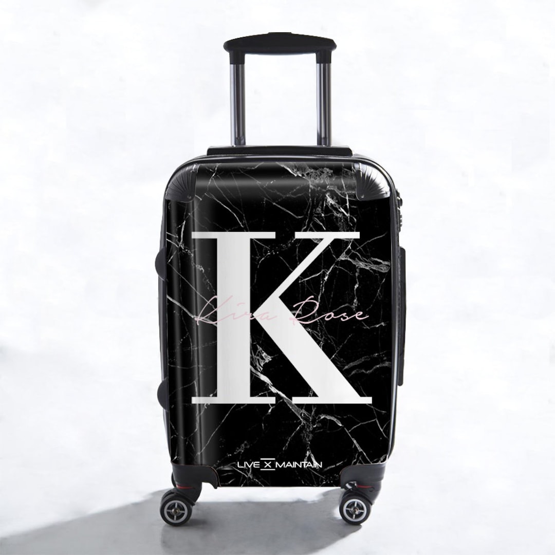 Buy Personalised Black Marble Name Initial Suitcase Cabin Suitcase  Custom Suitcase Marble Suitcase Custom Luggage Personalized Luggage 