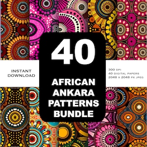 40 Huge Bundle Ankara African digital paper | African  Wax Fabric | Scrapbook | High Res Backgrounds |  Pattern textures | instant download