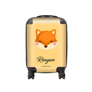 Personalisierte Kinder Fuchs Name | Cabochon Koffer | Benutzerdefinierte Koffer | Kinderkoffer | Gepäck | Personalisiertes Gepäck