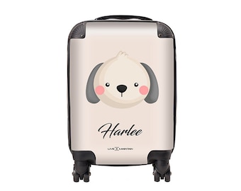 Personalised Kids Suitcase Cute Dog Name | Cabin Suitcase | Custom Suitcase | Children's Suitcase | Luggage | Personalized Luggage