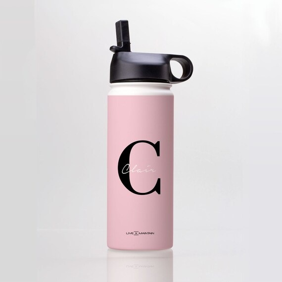 Initial Water Bottle - Pink, R