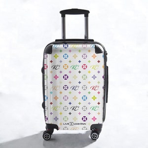 LV x YK Horizon 55 Polka Dot Suitcase
