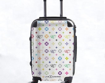 Personalised Monogram Suitcase | Cabin Suitcase | Custom Suitcase | Marble Suitcase | Custom Luggage |Travel | Personalized Luggage