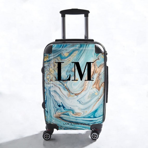 Personalised Emerald Marble Initials Suitcase Cabin Suitcase Custom Suitcase Marble Suitcase Custom Luggage Personalized Luggage Etsy Australia
