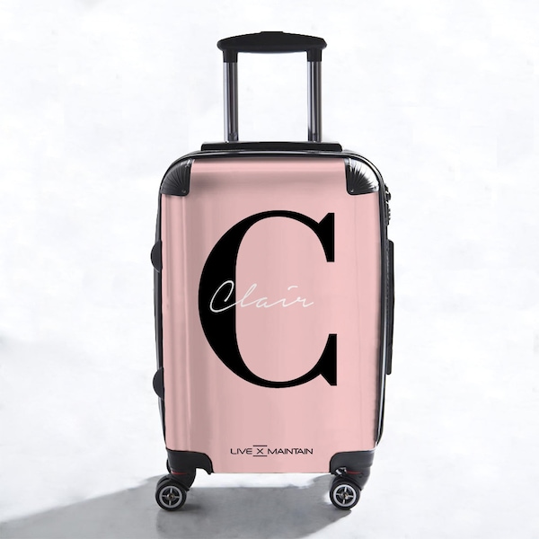 Personalised Bloom Name Suitcase | Cabin Suitcase | Custom Suitcase | Marble Suitcase | Custom Luggage |Travel | Personalized Luggage