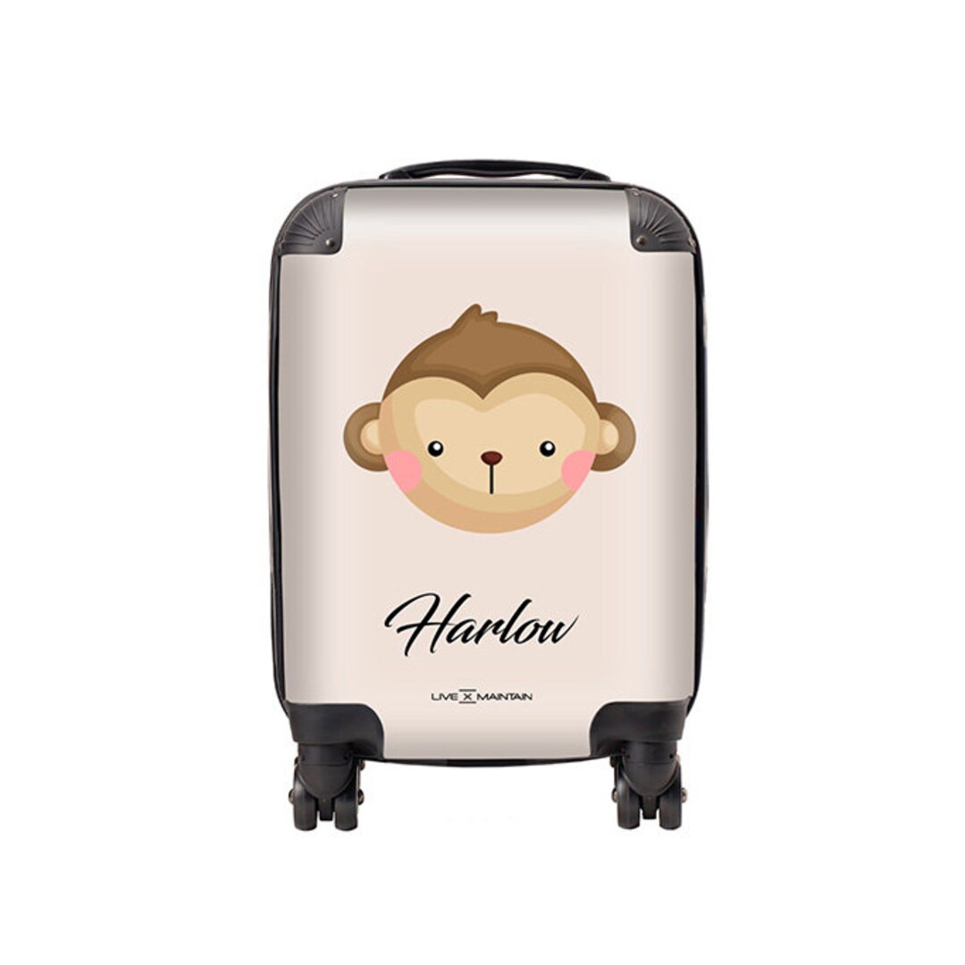 Personalised Kids Suitcase Cheeky Monkey Name Cabin Suitcase Custom