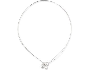 Modieuze parelketting, bruidsketting, bruidssieraden, parelketting, bruidssieraden, elegante parelketting met hanger, parelchoker