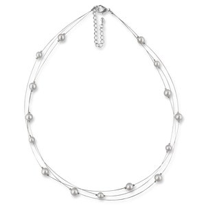 Collana di perle perle bianche crema, collana da sposa, argento 925, custodia per gioielli, collana di perle multi-fila, collana moderna, collana di perle, gioielli da sposa