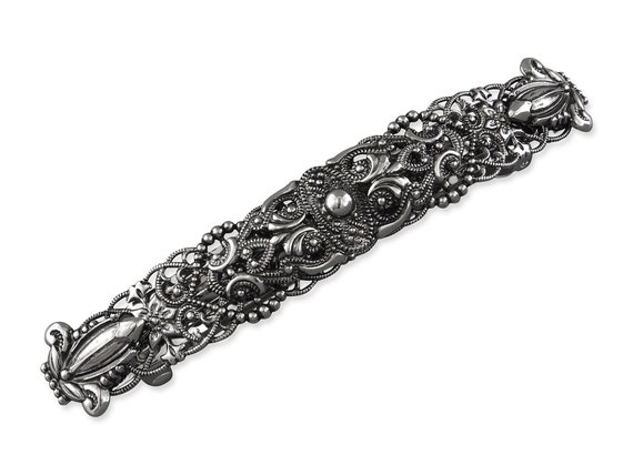 Alpenflüstern Traditional bavarian necklace Edelweiss symphony, Ladies costume jewelry, traditional german pendant necklace for Dirndl, Leather trouser, Oktoberfest (antique silver colored