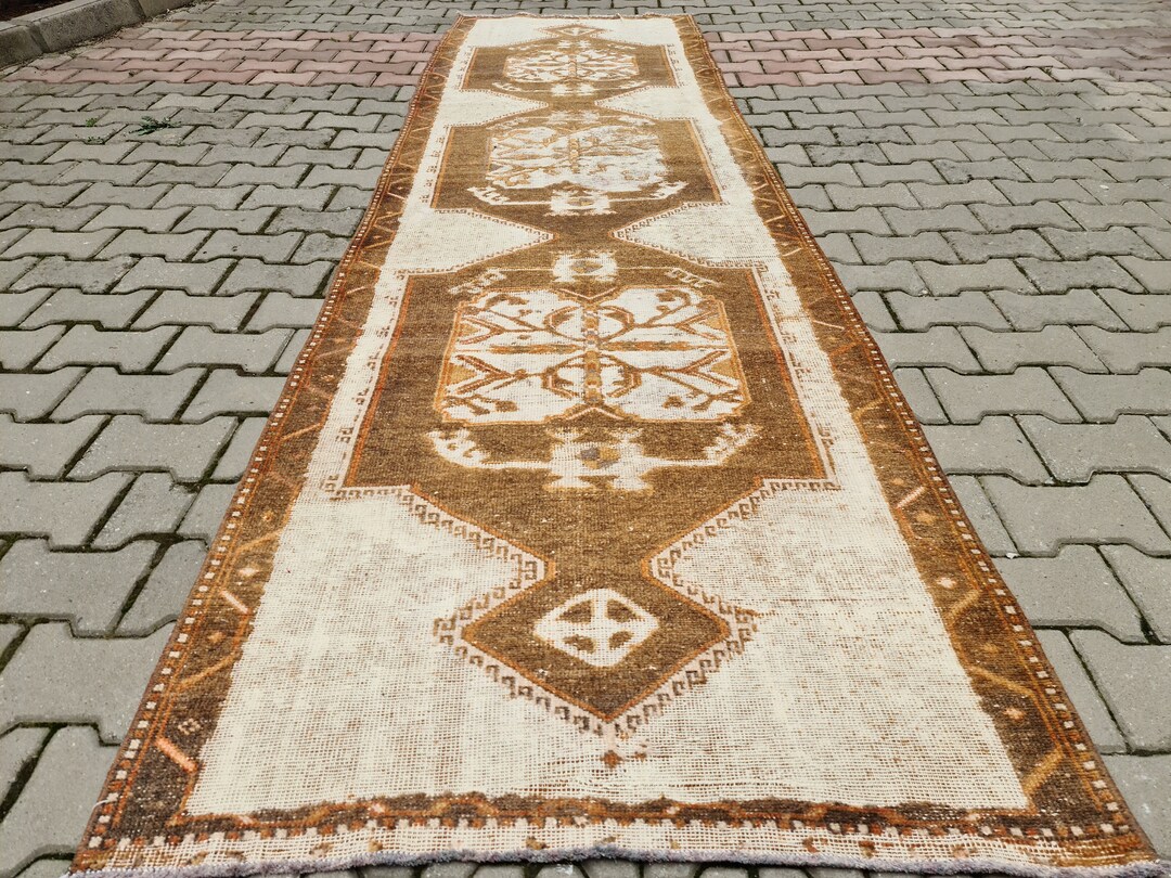 Wide Runner Rug, 3.3x11.5 Feet, Rustic Style Rug Runner, Vintage Rug ...
