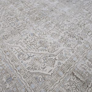 9x12 Neutral Area Rug/ Oversized Vintage Carpet/ Extra Large Natural Wool Rug For Livingroom/ Muted Turkish Oushak Rug/9.35x12.30 feet