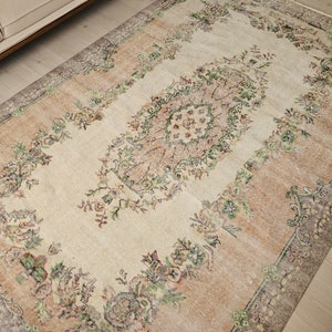 6x9 Authentic Vintage Turkish Area Rug/ High Quality Wool Anatolian Isparta Rug/ Rustic Decor Rug / Rug for Bedroom // 6.10x9.10 feet