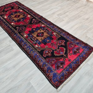 3.50x10 feet Hand Knotted Wool Antique Persian Runner Rug
