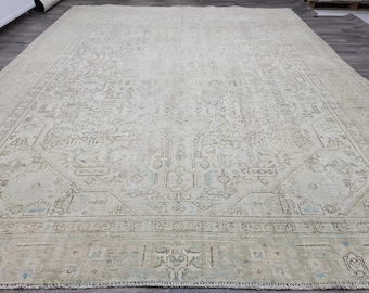 Klassischer türkischer Vintage-Teppich in neutralen Farben // 9,60 x 11,75 Fuß