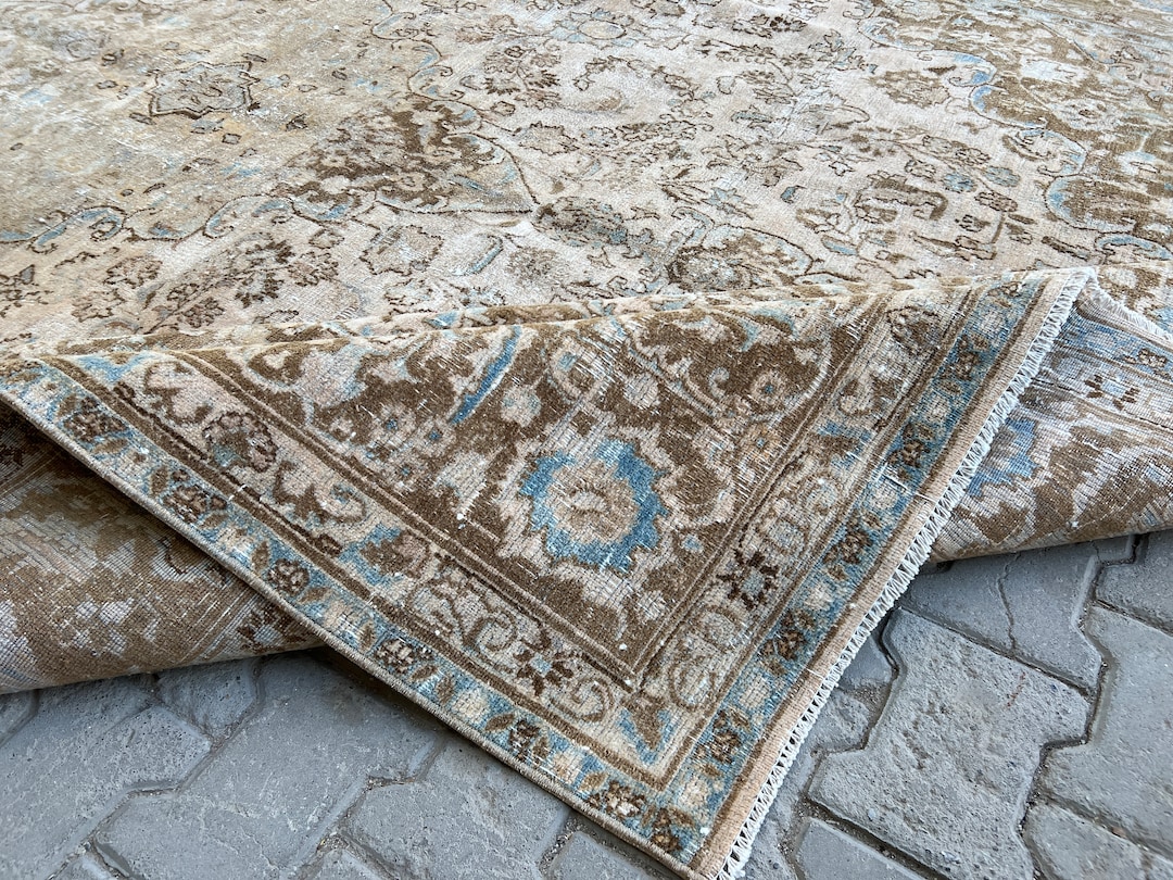 Extra Large Hand Knotted Wool Rug: Vintage Turkish Carpet (9.35x12.70 ...