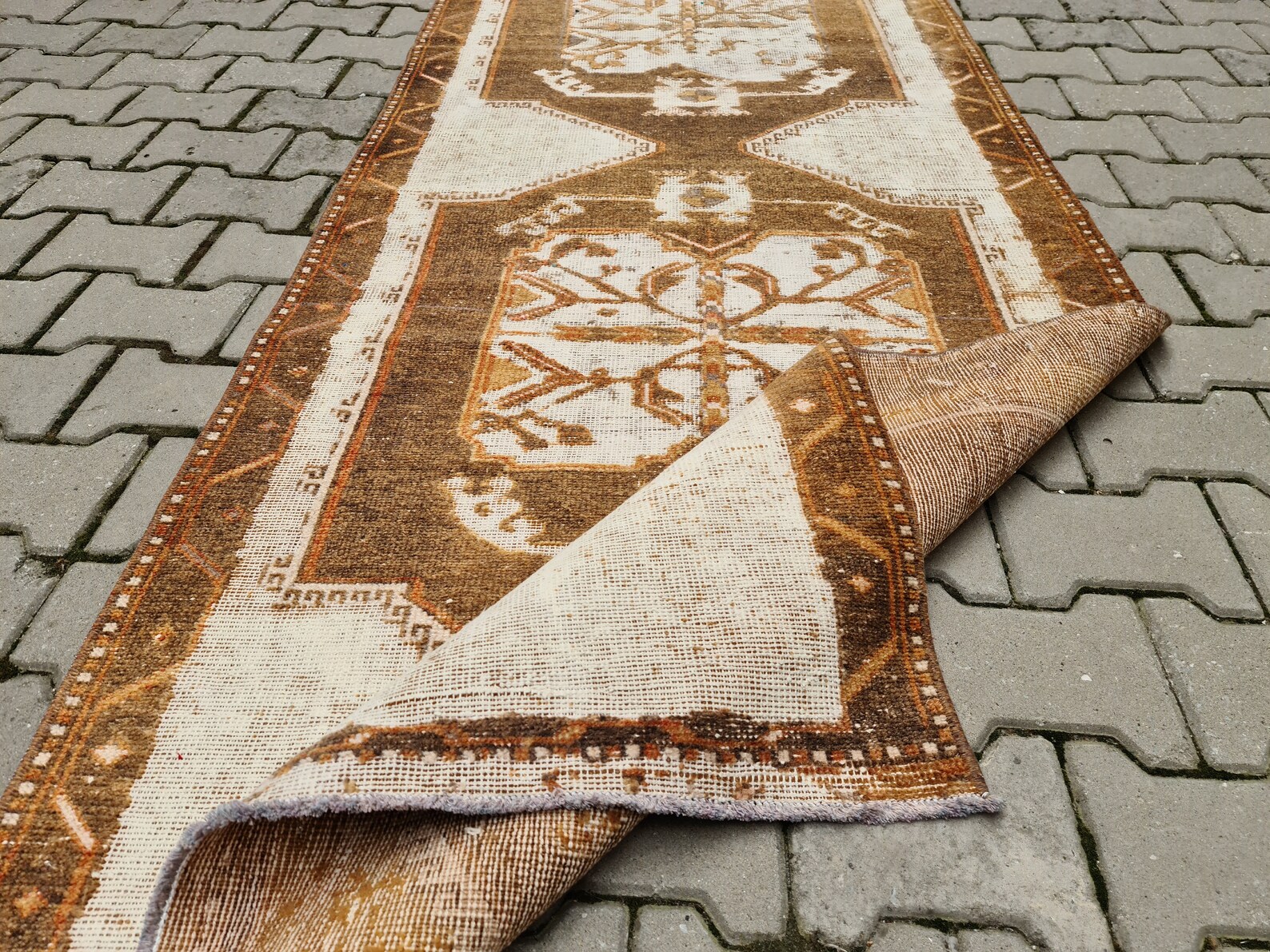 Wide Runner Rug 3.3x11.5 Feet Rustic Style Rug Runner Etsy