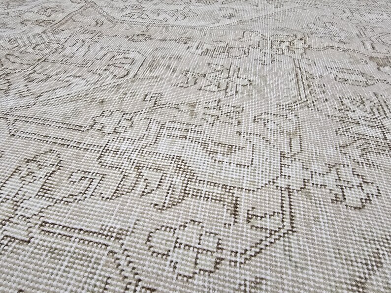 9x12 Neutral Area Rug/ Oversized Vintage Carpet/ Extra Large Natural