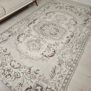 6x9 Turkish Rug / HandKnotted Wool Carpet / Oushak Rug for Guest Room / Home Decor Rug 6x9