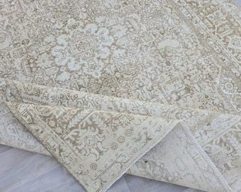 8x11 Oushak Rug/ Neutral Vintage Turkish Rug //7.80x10.80 feet