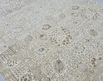 Handgeknüpfter Vintage türkischer Teppich 230x320 - Roter Wollteppich - Neutraler Teppich für Wohn- und Schlafzimmer - Gedämpfter Teppich