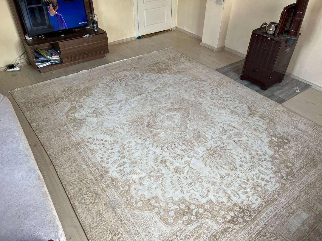 9x12 Faded Turkish Mahal Rug/ Natural Home Decor Rug/ Vintage - Etsy