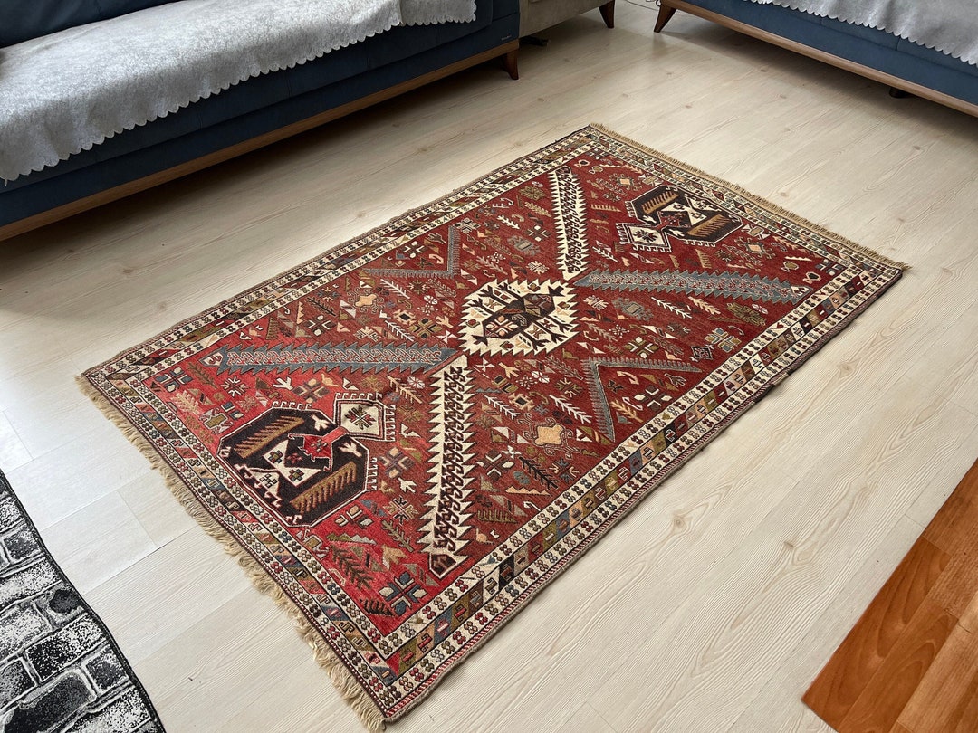 Metsamaim Rug Handmade Cecim Soumak Rug: 4x6 Vintage Anatolian Ethnic Rug - Etsy