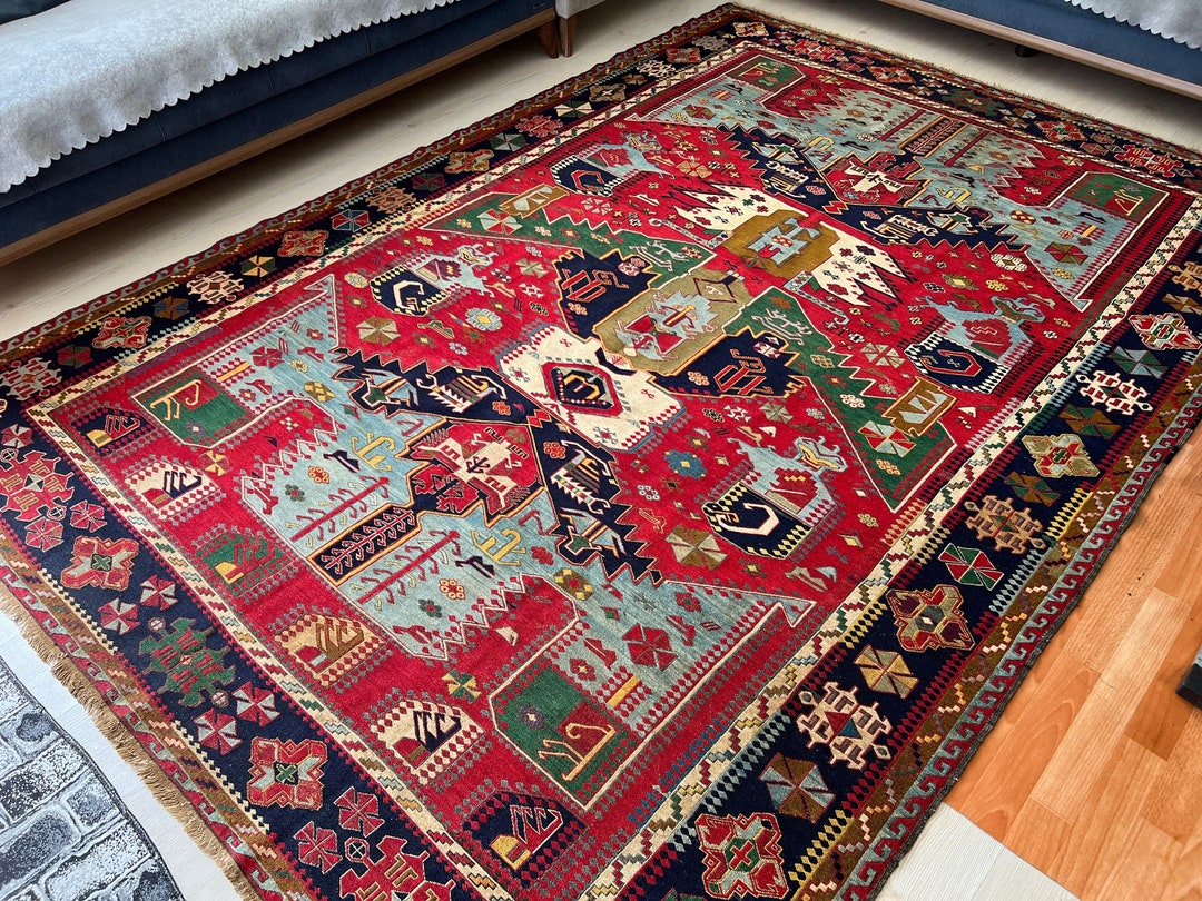 Seven Kings Rug 7x10 Ft Antique Soumak Rug: Hand-knotted Tribal Wool Rug - Etsy