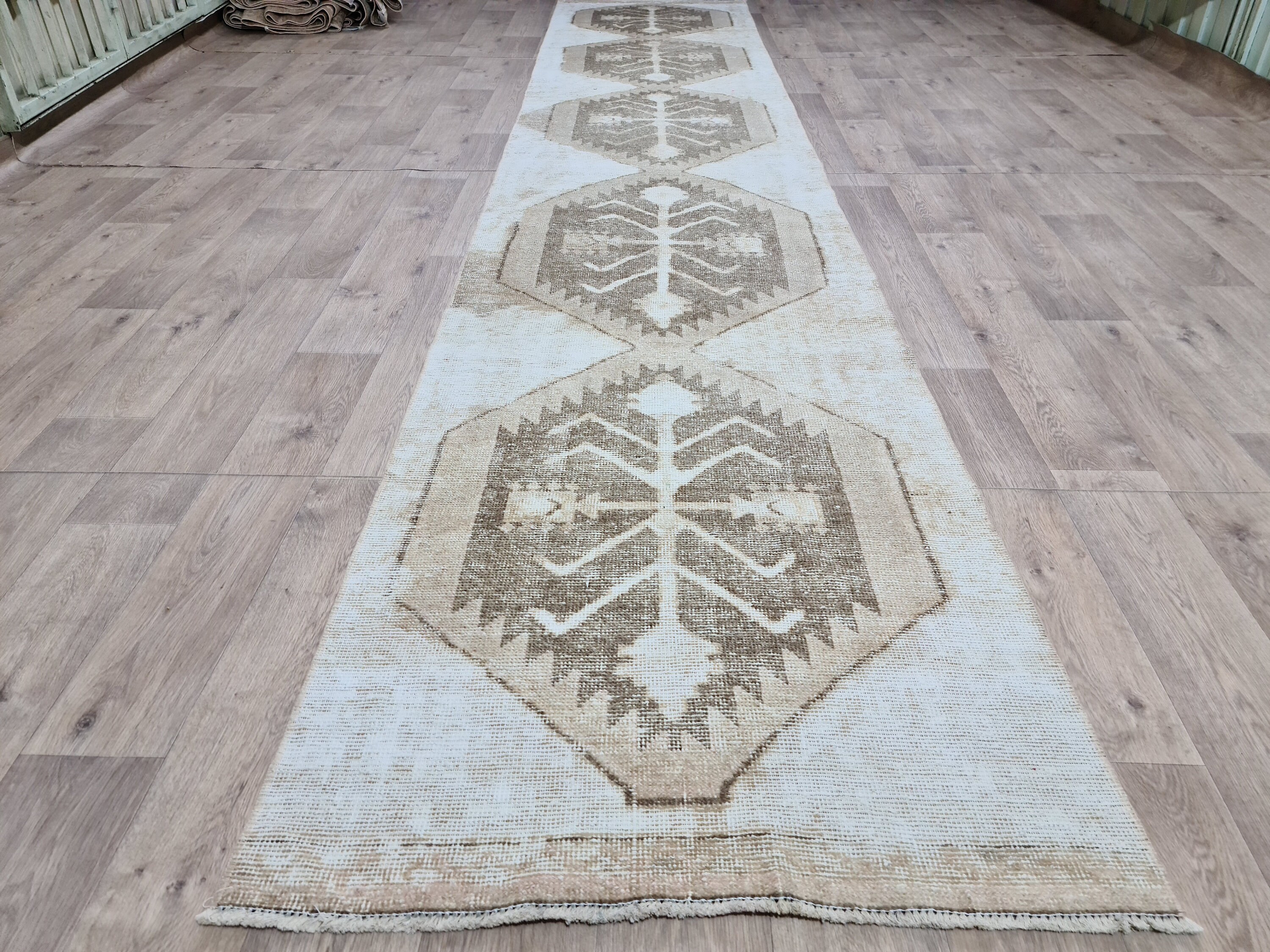 Antique Runner Rug/ 3 x 15.5 feet/ Hand Knot Natural Oushak Etsy