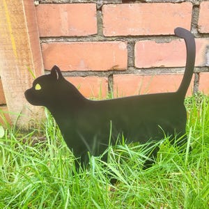 Steel Cat Silhouette Garden Art/Memorial