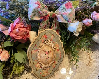 Valentine Plaque Vintage Shabby Chic Angel Wings