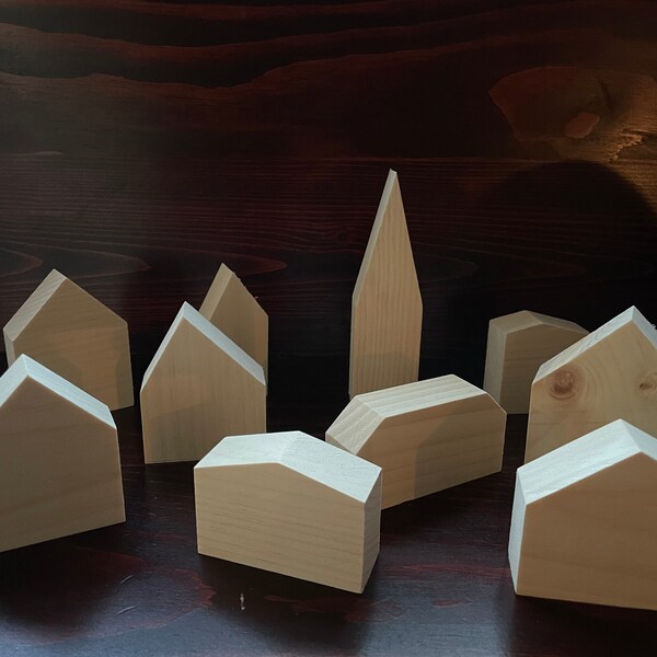 Wood Village Houses Etsy