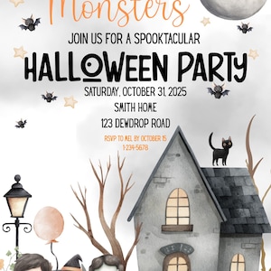 Halloween Party Invitation, Kids Halloween Party Invitation Template, Calling All Monsters Invitation, Editable Halloween Invitation
