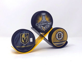 Ice Hockey Puck Display 2 Color Mixed, You Choose Color Combination, Hockey Puck Holder, Made in USA, Hockey Gift, Hockey Mom Team Gift