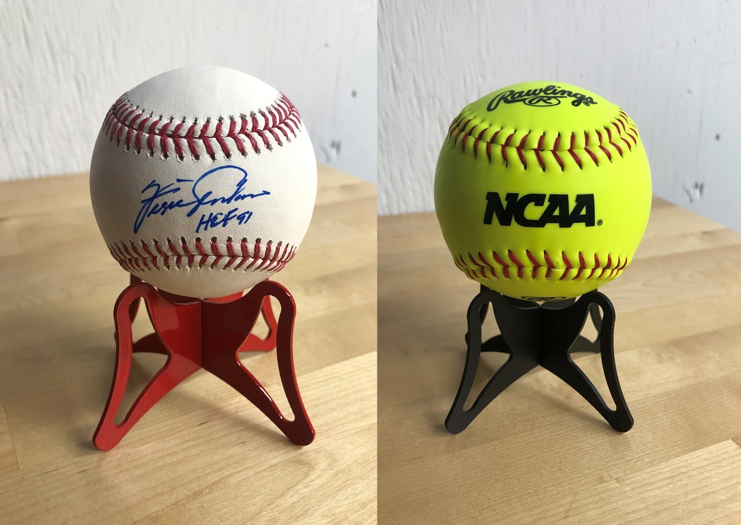 Autographed Baseball Holder and Softball Shelf Display. Great for Trophy Case Display