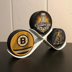 Hockey Puck Display / Holder White - Made in USA - Trophy Case -  Autograph Memorabilia Hockey Team Gift, End of Season Gift, Gifts under 20